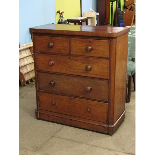 862A - VICTORIAN MAHOGANY CHEST OF TWO SHORT AND TWO LONG DRAWERS