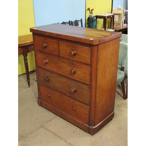 862A - VICTORIAN MAHOGANY CHEST OF TWO SHORT AND TWO LONG DRAWERS