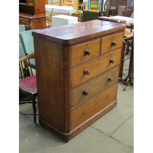 862A - VICTORIAN MAHOGANY CHEST OF TWO SHORT AND TWO LONG DRAWERS