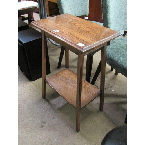 865 - EDWARDIAN OAK TWO TIER TABLE