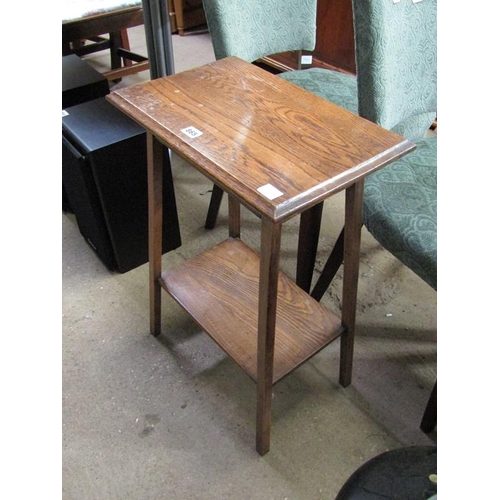 865 - EDWARDIAN OAK TWO TIER TABLE