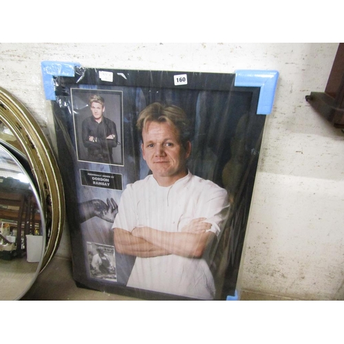 160 - FRAMED ENGRAVINGS; GORDON RAMSEY SIGNED PRINT