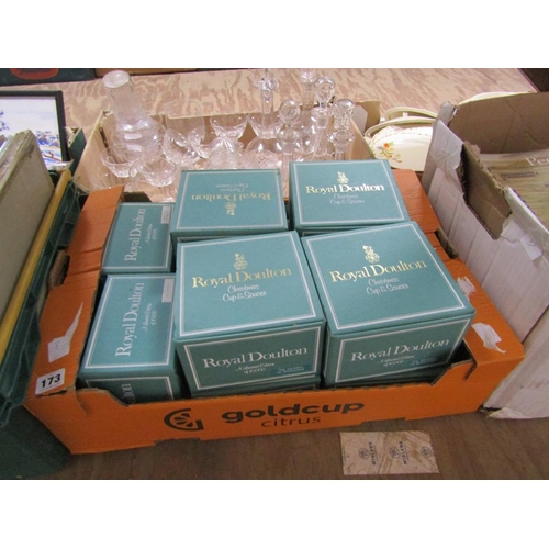 173 - BOX OF ROYAL DOULTON CHRISTMAS TEAWARES