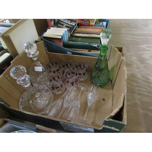 177 - BOX OF BOHEMIAN CRYSTAL GLASSWARE TO INCL DECANTERS ETC