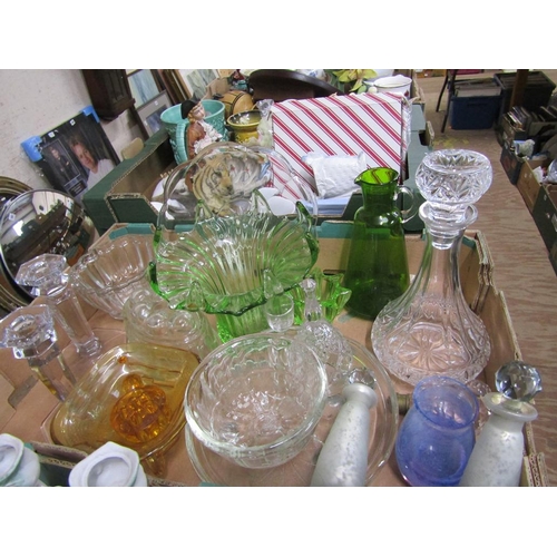 191 - BOX OF MIXED GLASSWARE - MOULDED AND CRYSTAL