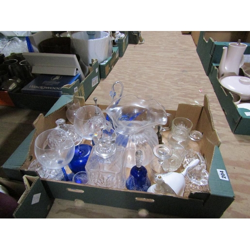 204 - BOX OF MIXED GLASSWARE - CRYSTAL AND WHITEFRIARS