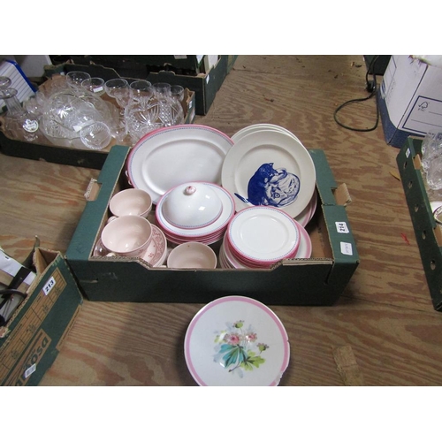 214 - BOX TO INCL TABLEWARES