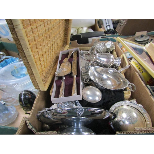 239 - BOX OF MIXED SILVER PLATE