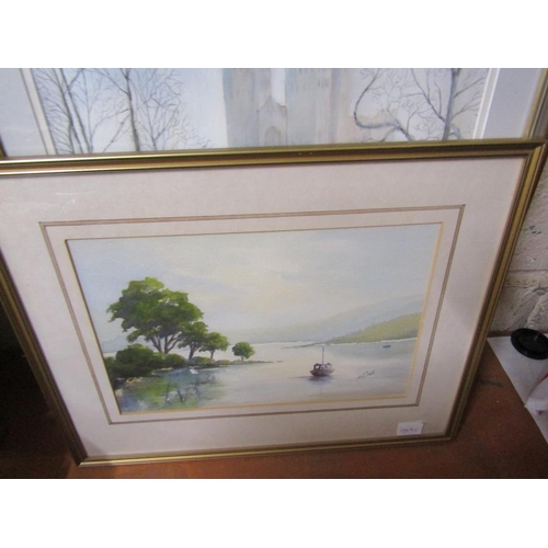 368 - QTY OF FRAMED WATERCOLOURS; OIL