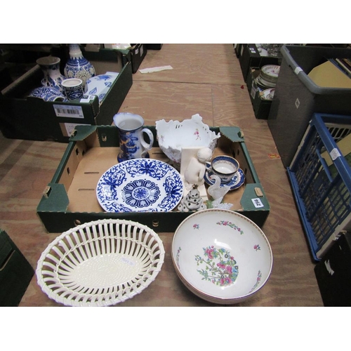 256 - BOX OF MIXED CERAMICS TO INCL BOOTHS & GLASSWARE