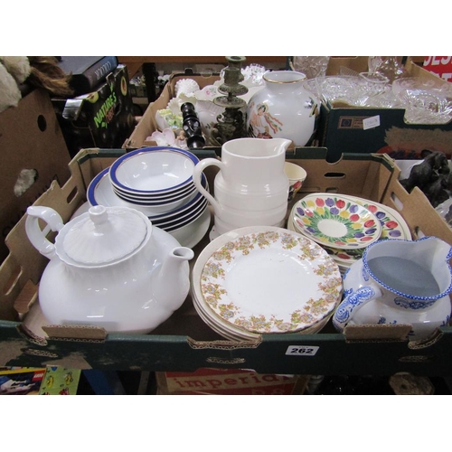 262 - BOX OF TEA AND TABLEWARES