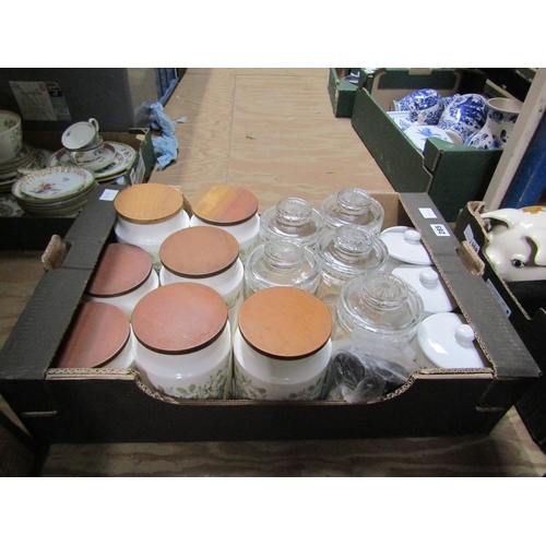 285 - CERAMIC AND GLASS STORAGE JARS