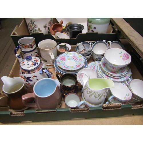 304 - BOX OF MIXED CERAMICS, TEAWARES ETC