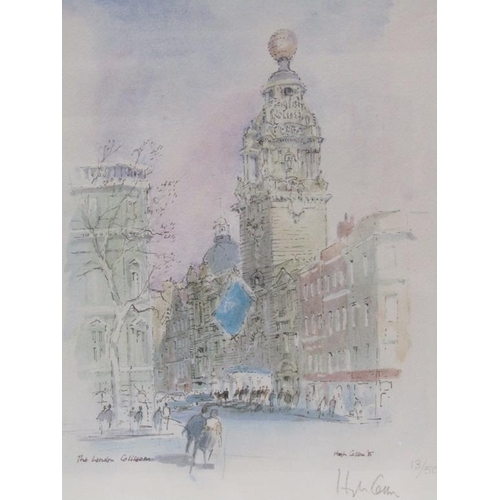 1103 - HUGH CASSON - THE LONDON COLISEUM, SIGNED COLOURED PRINT, 13/500, F/G, 40CM X 27CM