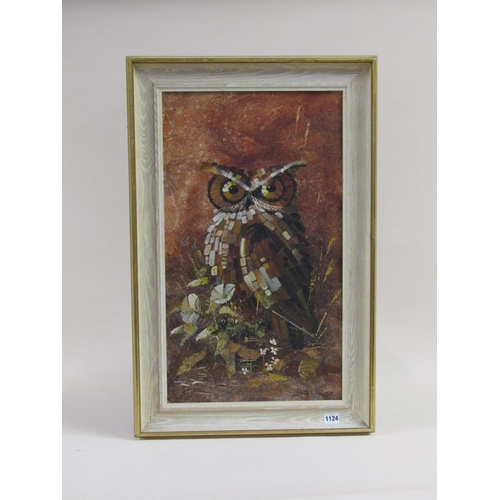 1124 - JOHN BASSAGE - BARN OWL, SIGNED OIL ON CANVAS ON BOARD, FRAMED, 64CM X 37CM