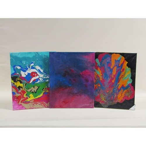 1134 - COLLECTION OF FOUR CONTEMPORARY OIL ON CANVAS, EACH APPROX 40CM X 50CM