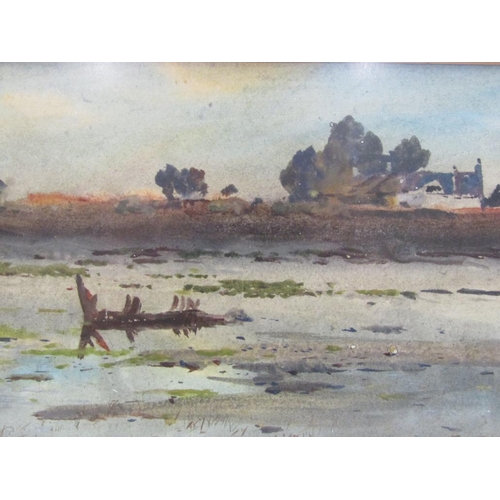 1144 - FRANK RICHARDS - THE FORESAKEN HOMESTEAD, SIGNED WATERCOLOUR, F/G, 17CM X 24CM