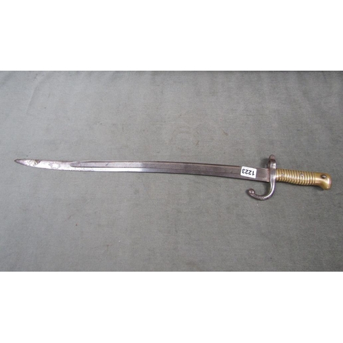 1223 - 19C FRENCH BAYONET, C.1870, 69CM L OVERALL