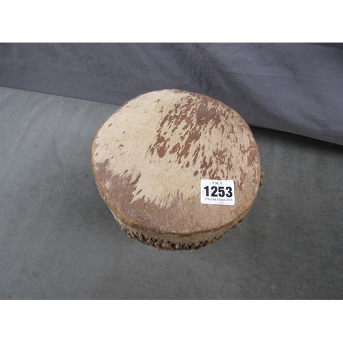 1253 - AFRICAN BONGO DRUM, 31CM H