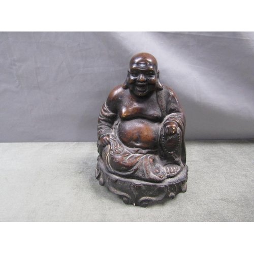 1288 - BRONZED RESIN SCULPTURE OF A BUDDHA, 22CM H