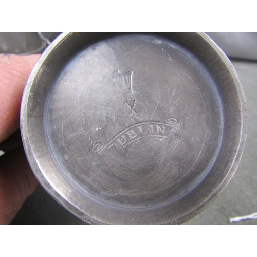 1296 - SET OF PEWTER MEASURES - LARGEST 16CM H