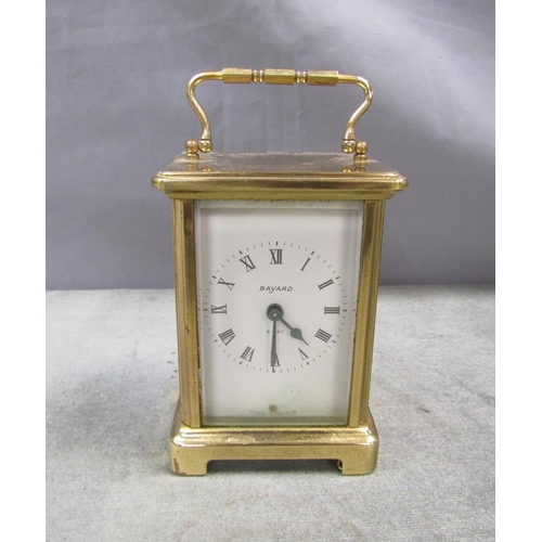 1299 - BRASS CASED CARRIAGE CLOCK, 12CM H