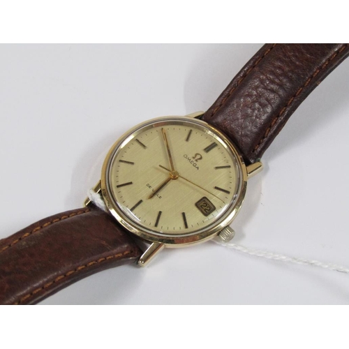 1322 - OMEGA DE VILLE GOLD WATCH MOVEMENT WITH LEATHER STRAP