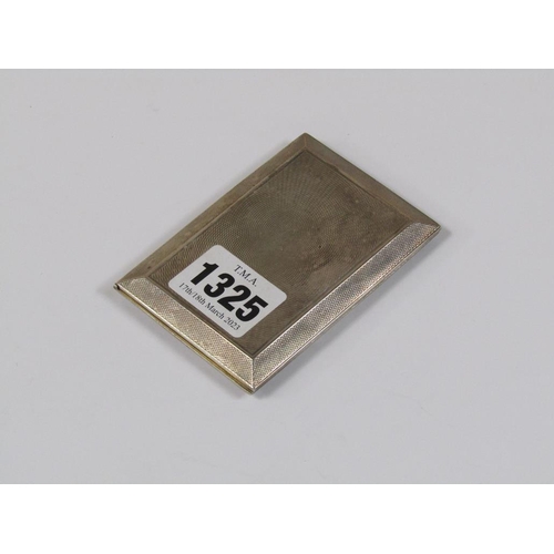 1325 - SILVER CIGARETTE CASE WITH ENGINE TURNED DECORATION BY ASPREYS, 8.5CM L