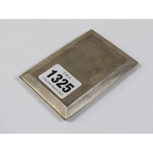 1325 - SILVER CIGARETTE CASE WITH ENGINE TURNED DECORATION BY ASPREYS, 8.5CM L