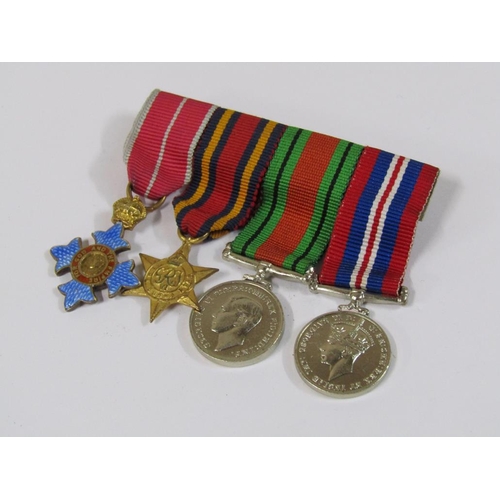 1340 - COLLECTION OF MILITARY UNIFORM GILT METAL BUTTONS; BAR OF FOUR MINIATURE WW2 MEDALS; 1953 CORONATION... 