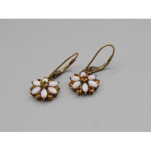 1407 - PAIR OF 9CT GOLD STONE SET EARRINGS