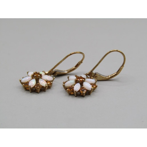 1407 - PAIR OF 9CT GOLD STONE SET EARRINGS