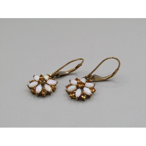 1407 - PAIR OF 9CT GOLD STONE SET EARRINGS