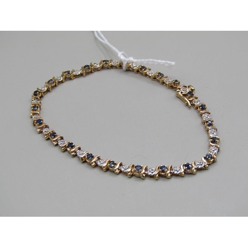 1417 - 9CT GOLD STONE SET BRACELET