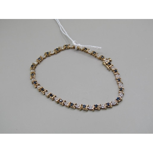 1417 - 9CT GOLD STONE SET BRACELET