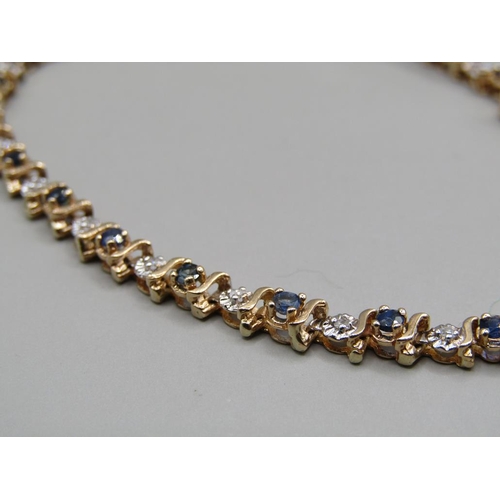 1417 - 9CT GOLD STONE SET BRACELET