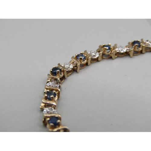 1417 - 9CT GOLD STONE SET BRACELET