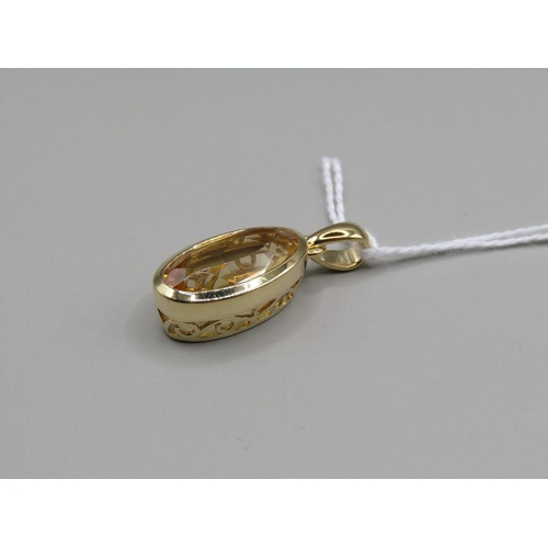 1452 - SILVER GILT CITRINE PENDANT