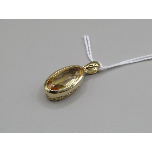 1452 - SILVER GILT CITRINE PENDANT