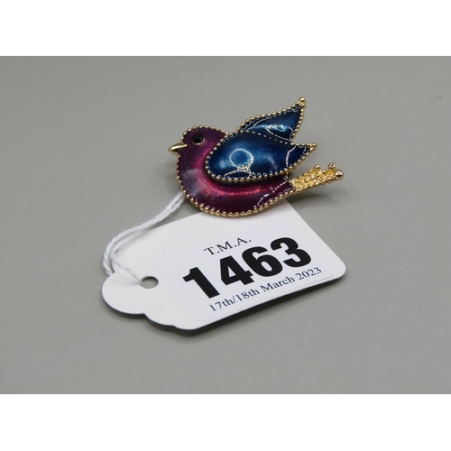 1463 - ENAMEL BLUEBIRD BROOCH