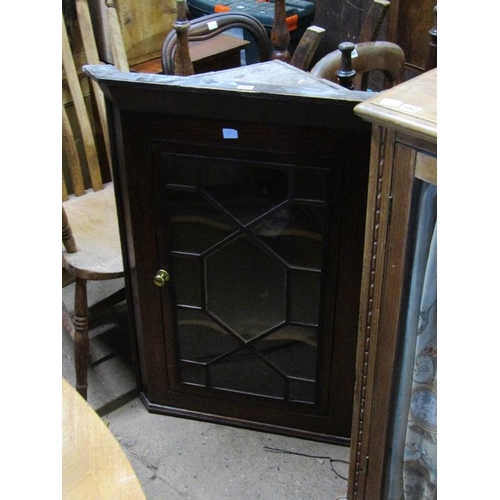 591 - GEORGIAN GLAZED CORNER CUPBOARD