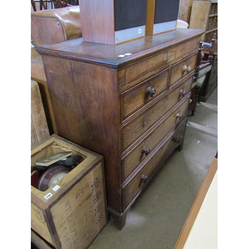 597 - GEORGIAN OAK CHEST OF DRAWERS