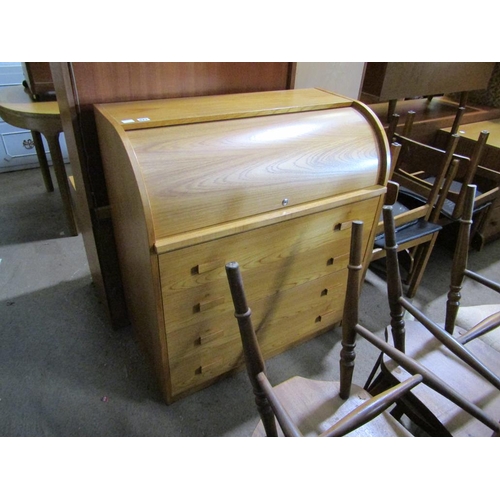 623 - TEAK CYLINDER BUREAU