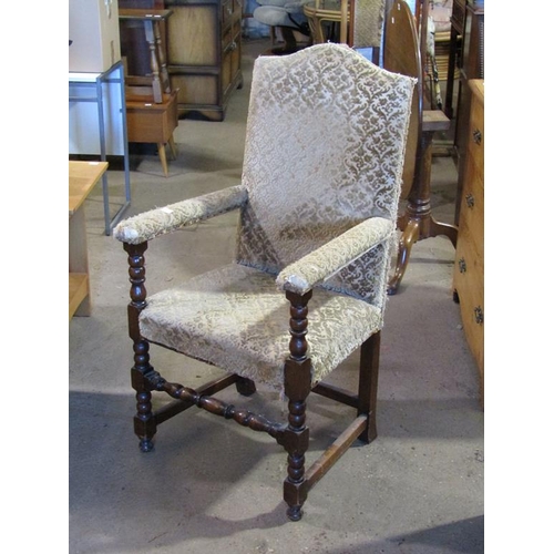 631 - EIGHT OAK UPHOLSTERED DINING CHAIRS