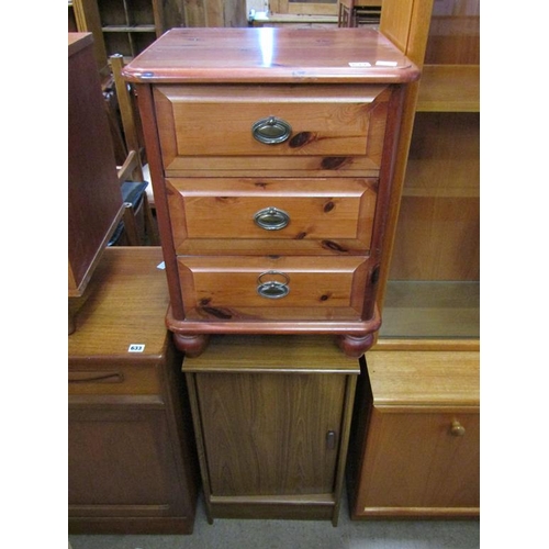 634 - CUPBOARD; PINE THREE DRAWER CHEST