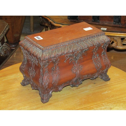 640 - REPRO MAHOGANY TEA CADDY