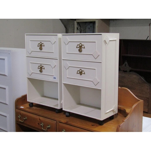 655 - PAIR OF BEDSIDE CHESTS