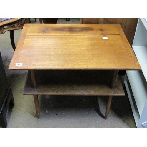 665 - OAK TWO TIER TABLE