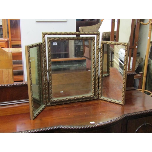 670 - GILT TRIPTYCH MIRROR