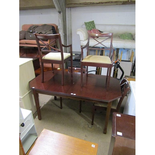 678 - MAHOGANY DINING TABLE AND CHAIRS